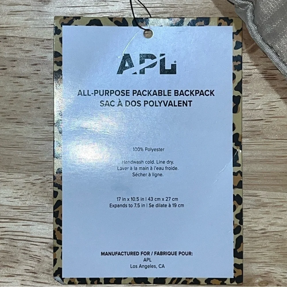 APL All-Purpose Packable Backpack with Leopard Trim - Versatile & Lightweight